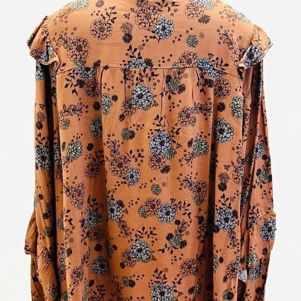 NWT SONOMA Women Long Sleeve Pull Over Keyhole Round Neck Floral  Shirt Size 3X - Picture 7 of 13